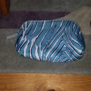 blue zebra pattern make up bag